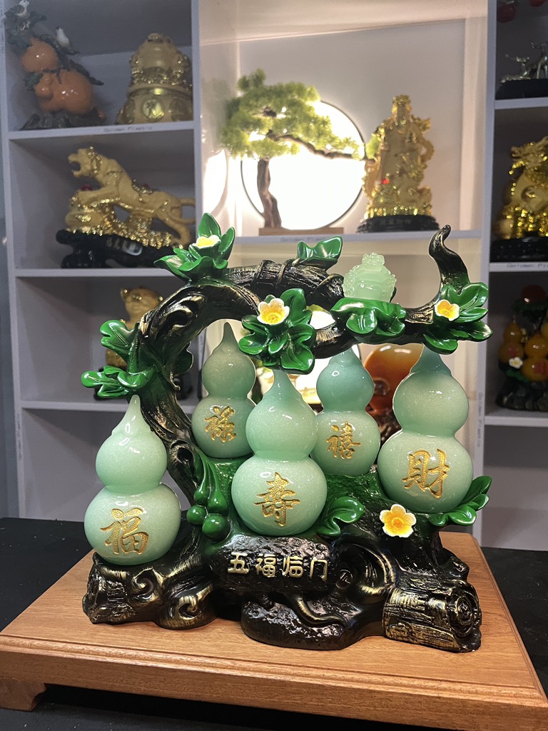 Tượng Phong Thủy Hồ Lô Ngũ Phúc, Vật Phẩm Phong Thủy Làm Quà Tặng Tân Gia, Khai Trương, Sinh Nhật