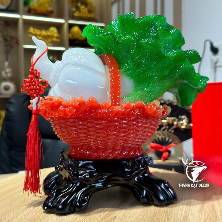 Tượng giỏ bắp cải hồ lô phong thủy 28x16x28cm  Quà Tặng Decor Tân Gia Khai Trương Sinh Nhật