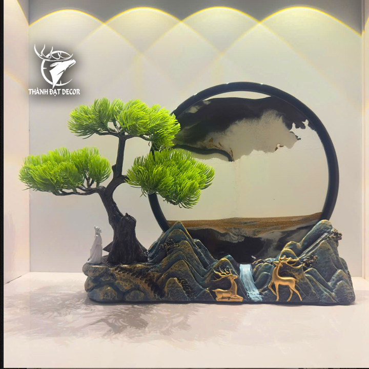 Cây Tranh Cát Lão Tử Ngắm Trăng Decor Trang Trí Bàn, Phòng Làm Việc, Quà Tặng Tân Gia Khai Trương Sinh Nhật
