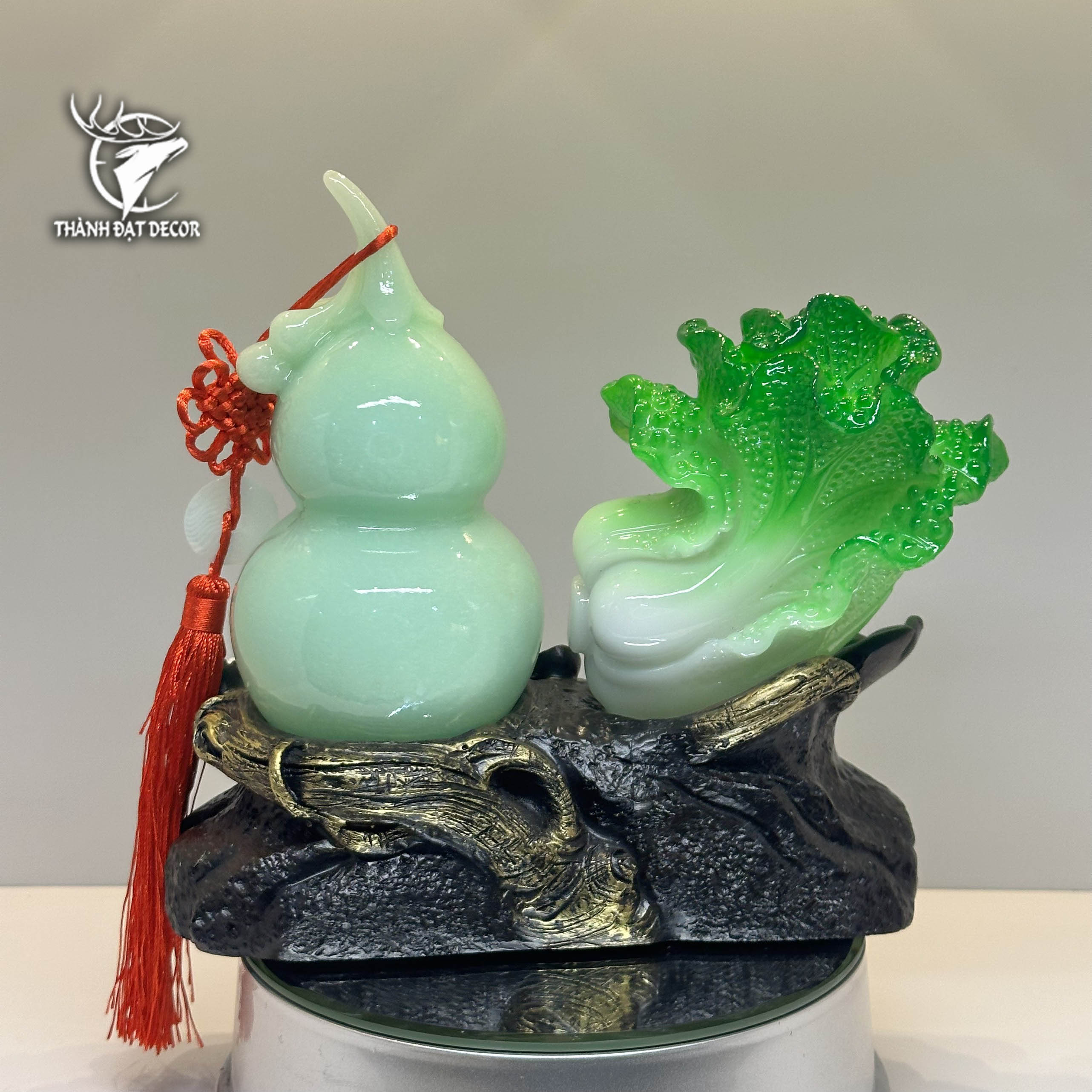Tượng Phong Thủy Hồ Lô Trắng Bắp Cải size 22, Quà Tặng Tân Gia, Khai Trương, Sinh Nhật, Trang Trí Decor
