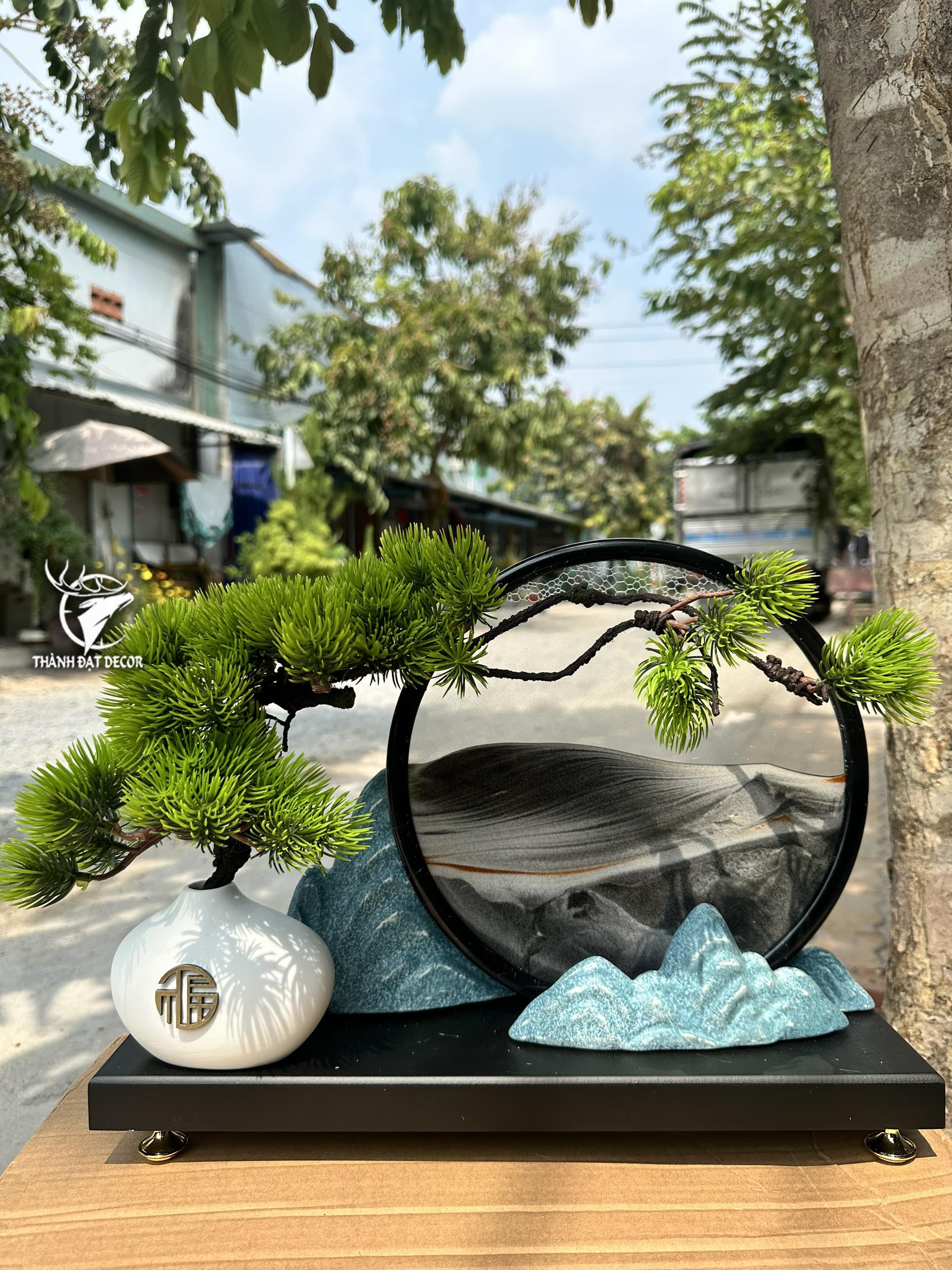 Chậu Cây Tranh Cát Decor Trang Trí Bàn, Phòng Làm Việc, Quà Tặng Tân Gia Khai Trương Sinh Nhật Ý Nghĩa.