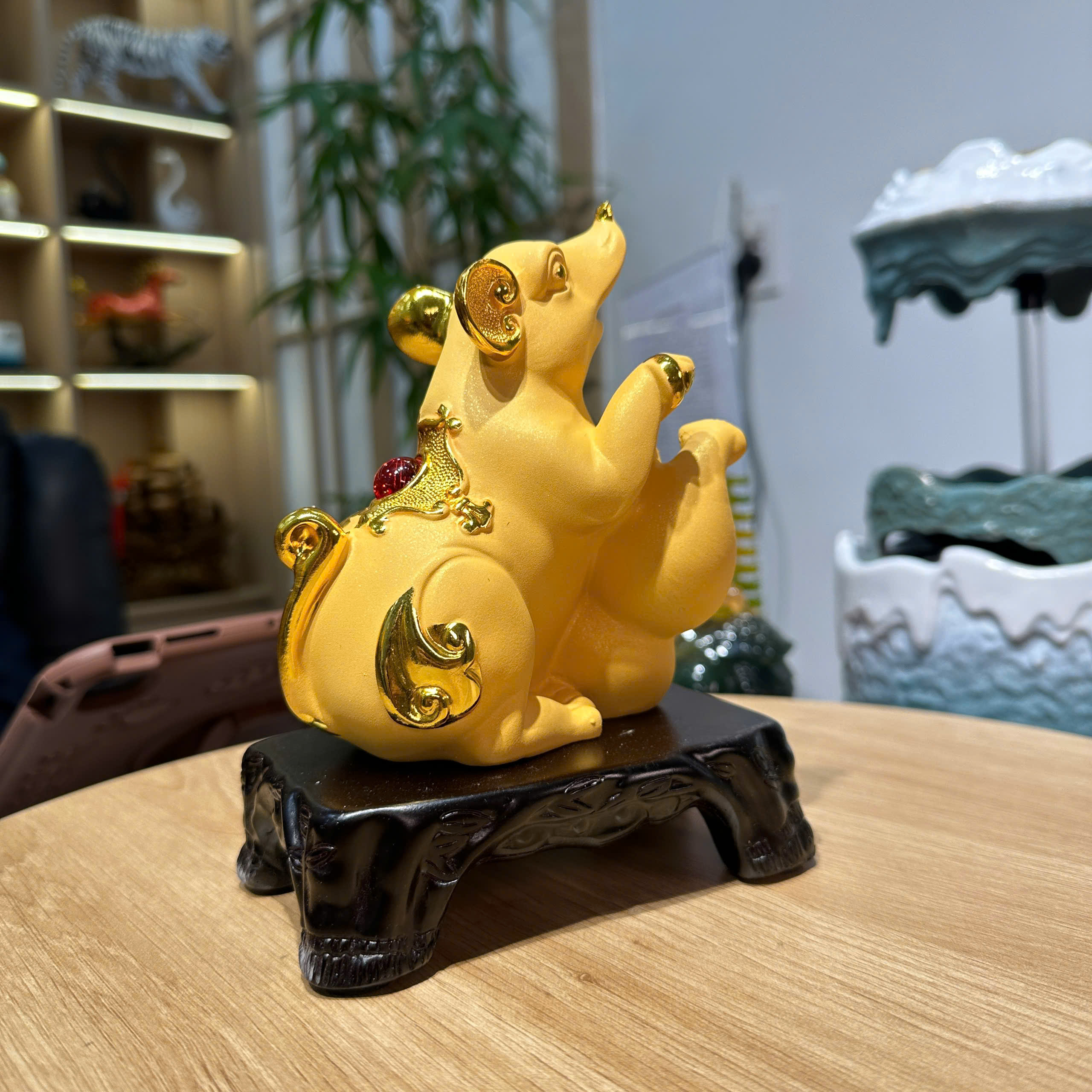 Tượng Chuột Phong Thủy 14x9x18 Chiêu Tài Sinh Lộc Tuổi Tí , Quà Tặng Tân Gia Khai Trương Sinh Nhật