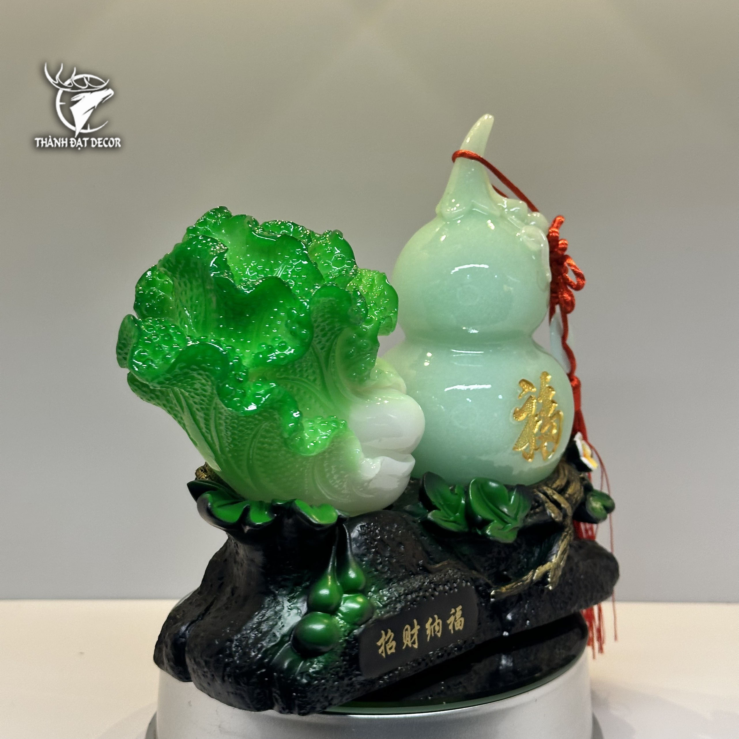 Tượng Phong Thủy Hồ Lô Trắng Bắp Cải size 22, Quà Tặng Tân Gia, Khai Trương, Sinh Nhật, Trang Trí Decor