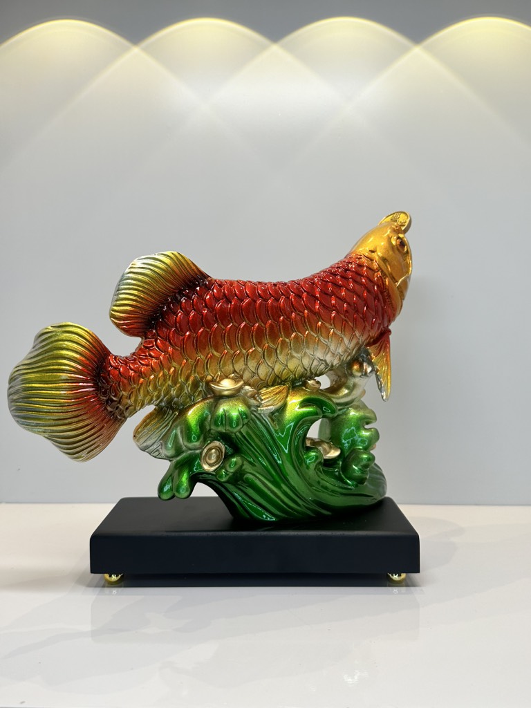 Tượng Phong Thủy Cá Rồng Kim Long Chiêu Tài , Quà Tặng Tân Gia Khai Trương Trang Trí Nhà Cửa