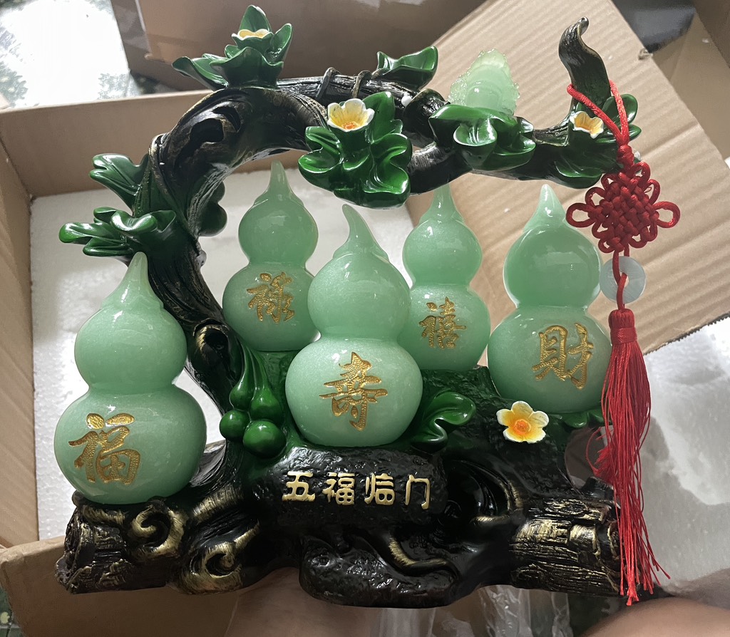 Tượng Phong Thủy Hồ Lô Ngũ Phúc, Vật Phẩm Phong Thủy Làm Quà Tặng Tân Gia, Khai Trương, Sinh Nhật