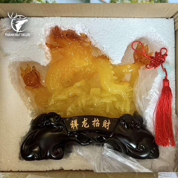 Tượng Con Rồng Cầm Minh Châu Phong Thủy Dành Cho Người Tuổi Thìn, Quà Tặng Trang Trí Nhà Cửa, Decor  Khai Trương