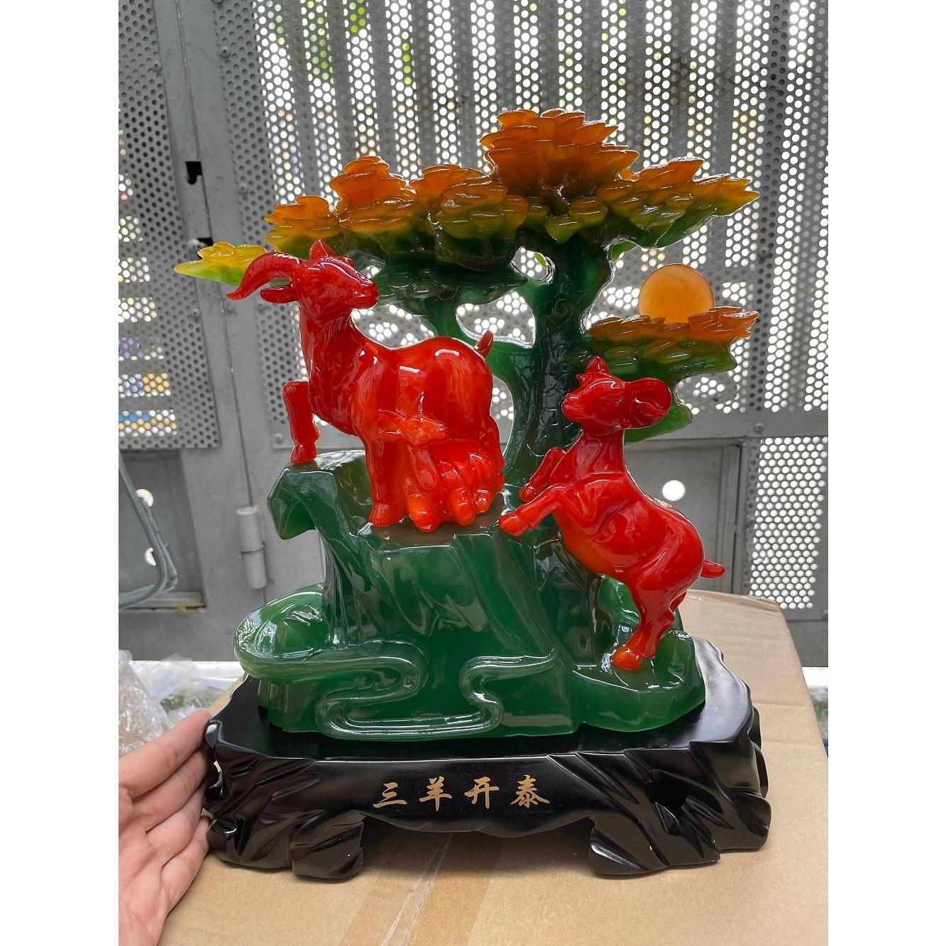 Tượng Dê Phong Thủy 23x13x24 Cho Người Tuổi Mùi, Quà Tặng Sinh Nhật, Tân Gia, Khai Trương Decor Sinh nhật Decor Phòng Trang Trí Nhà Đồng