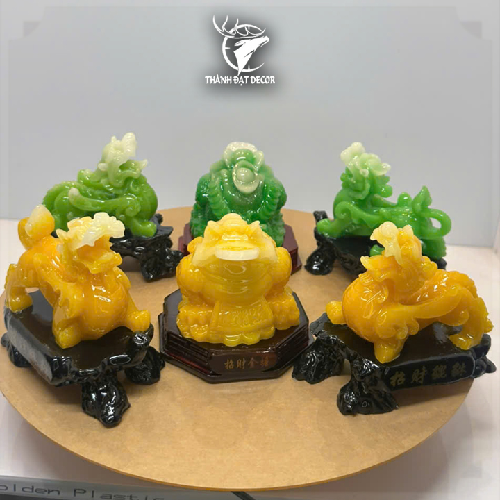 Combo Cặp Tỳ Hưu Cóc Thiềm Thừ Phong Thủy, Decor Thờ Cúng Bàn Thần Tài Thổ Địa Tân Gia Khai Trương