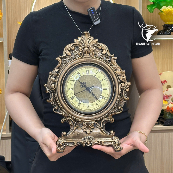 Đồng hồ để bàn trang trí phong cách châu Âu Cổ Điển, Quà tặng tân gia khai trương sinh nhật decor