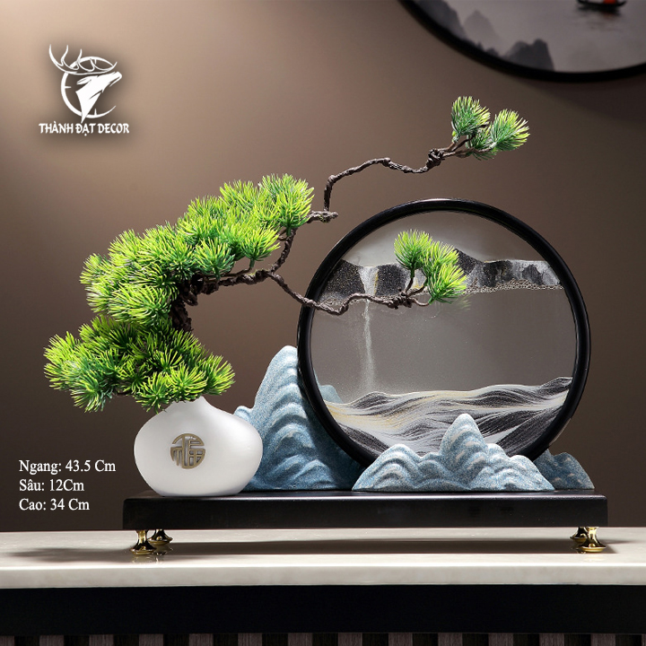 Chậu Cây Tranh Cát Decor Trang Trí Bàn, Phòng Làm Việc, Quà Tặng Tân Gia Khai Trương Sinh Nhật Ý Nghĩa.
