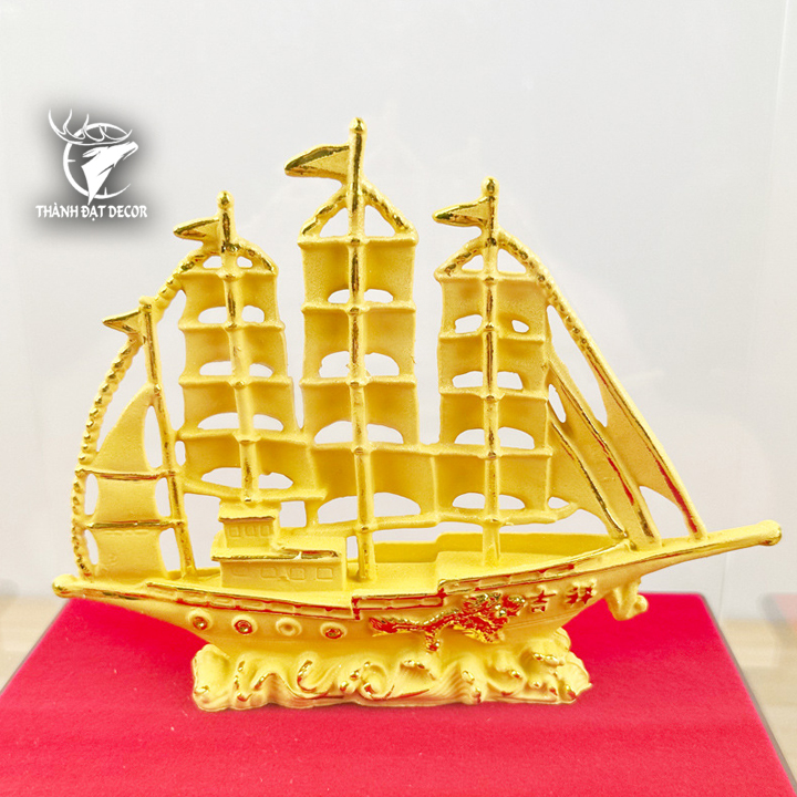 Hộp Quà Tượng Thuyền Thuận Buồm Xuôi Gió , Decor Quà Tặng Phong Thủy Tân Gia Khai Trương Đối Tác