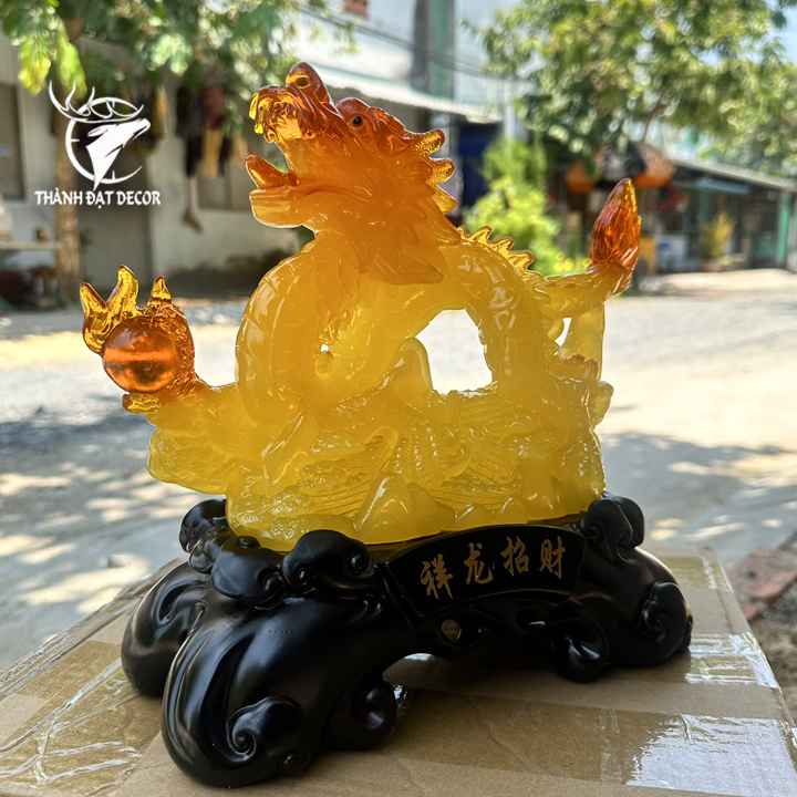 Tượng Con Rồng Cầm Minh Châu Phong Thủy Dành Cho Người Tuổi Thìn, Quà Tặng Trang Trí Nhà Cửa, Decor  Khai Trương