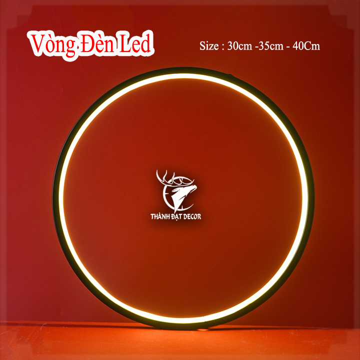 Đèn LED vòng Tròn size 30-35-40 Phụ Kiện Trang trí Decor Lũa, Bàn Thờ, Kệ Đèn, Tượng Phong Thủy