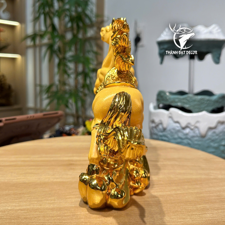 Tượng Ngựa Phong Thủy Kim Sa Cát Vàng 29x8x21cm, Mã Đáo Thành Công, Quà Tặng Tân Gia Khai Trương