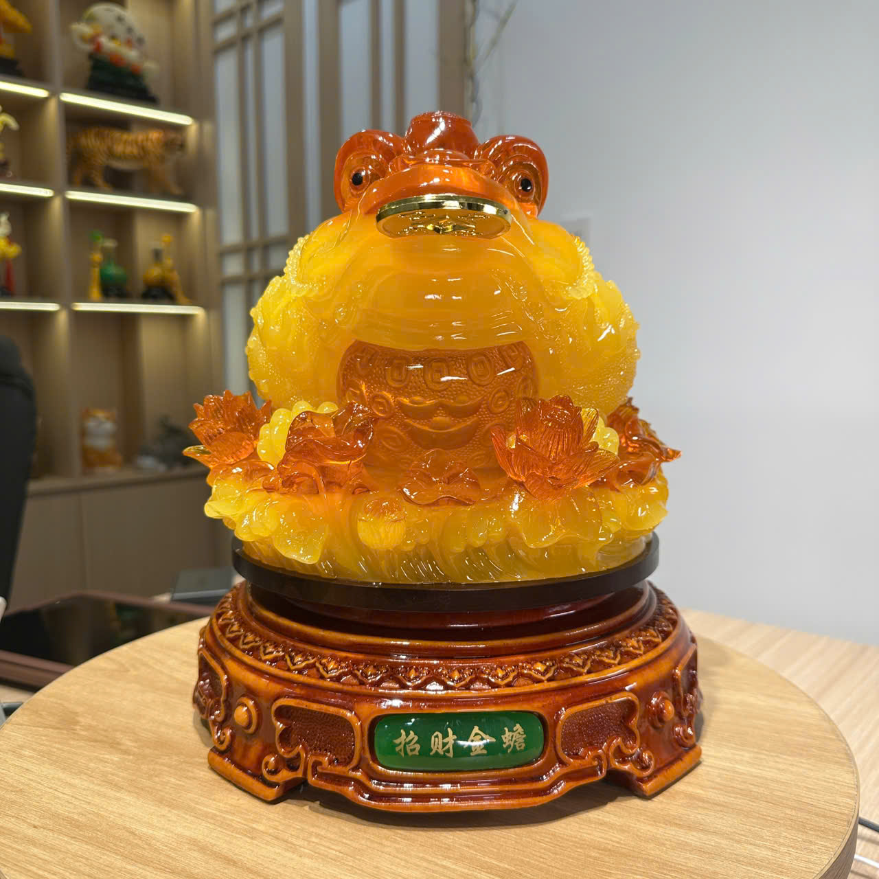 Tượng Cóc Thiềm Thừ Cóc 3 Chân Chiêu Tài 25x26x28cm, Quà Tặng Tân Gia Khai Trương Sinh Nhật