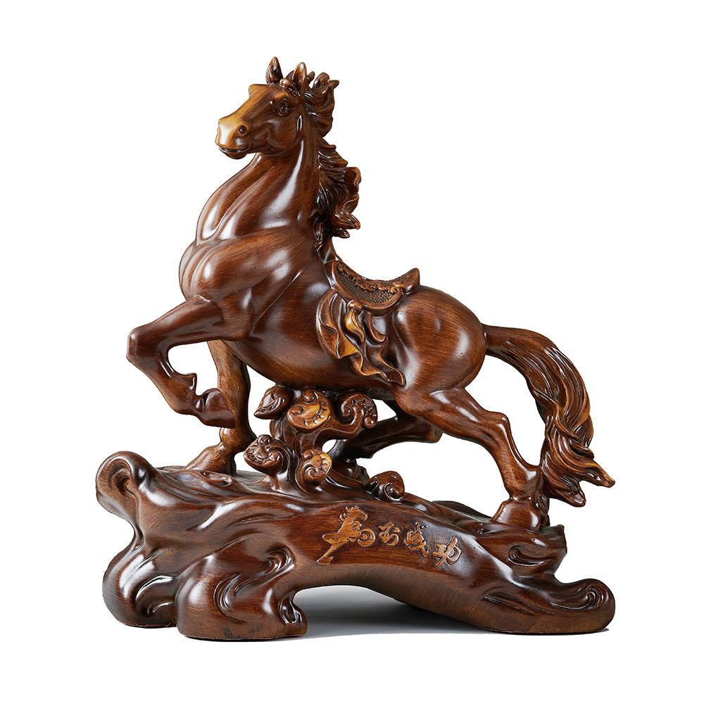Tượng Con Ngựa Màu Gỗ size 38 Dành Cho Người Tuổi Ngọ Decor Phong Thủy Tặng Tân Gia Khai Trương Sinh Nhật