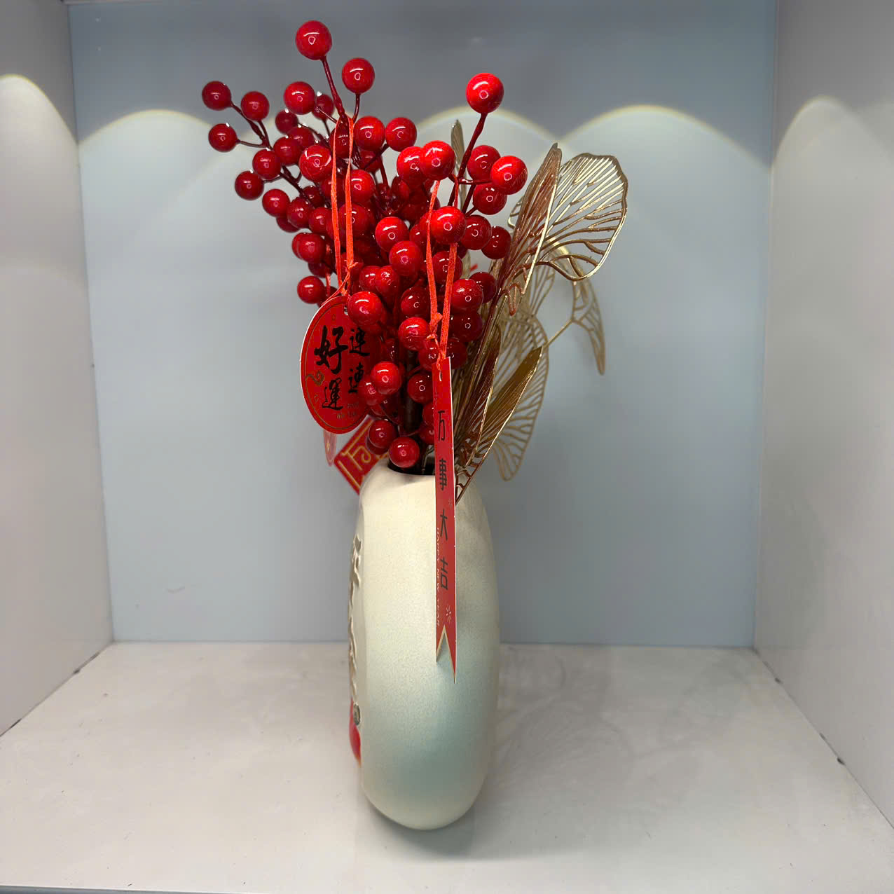 Set Bình hoa đào đông tài lộc (Chưng Tết 2025) -Tân gia khai trương-bình hoa derco trang trí nhà cửa