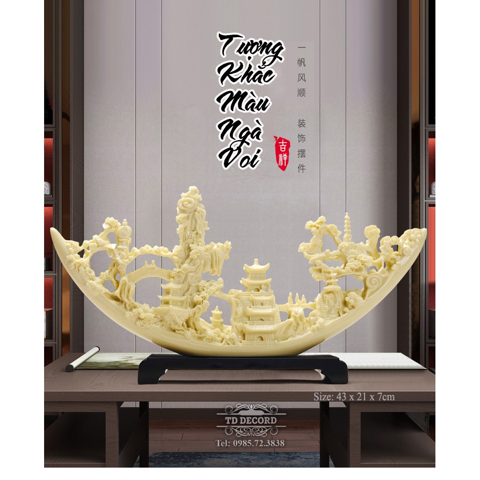 Tượng Điêu Khắc Màu Ngà Phong Thủy, Quà Tặng Tân Gia Khai Trương, Trang Trí Nhà Cửa