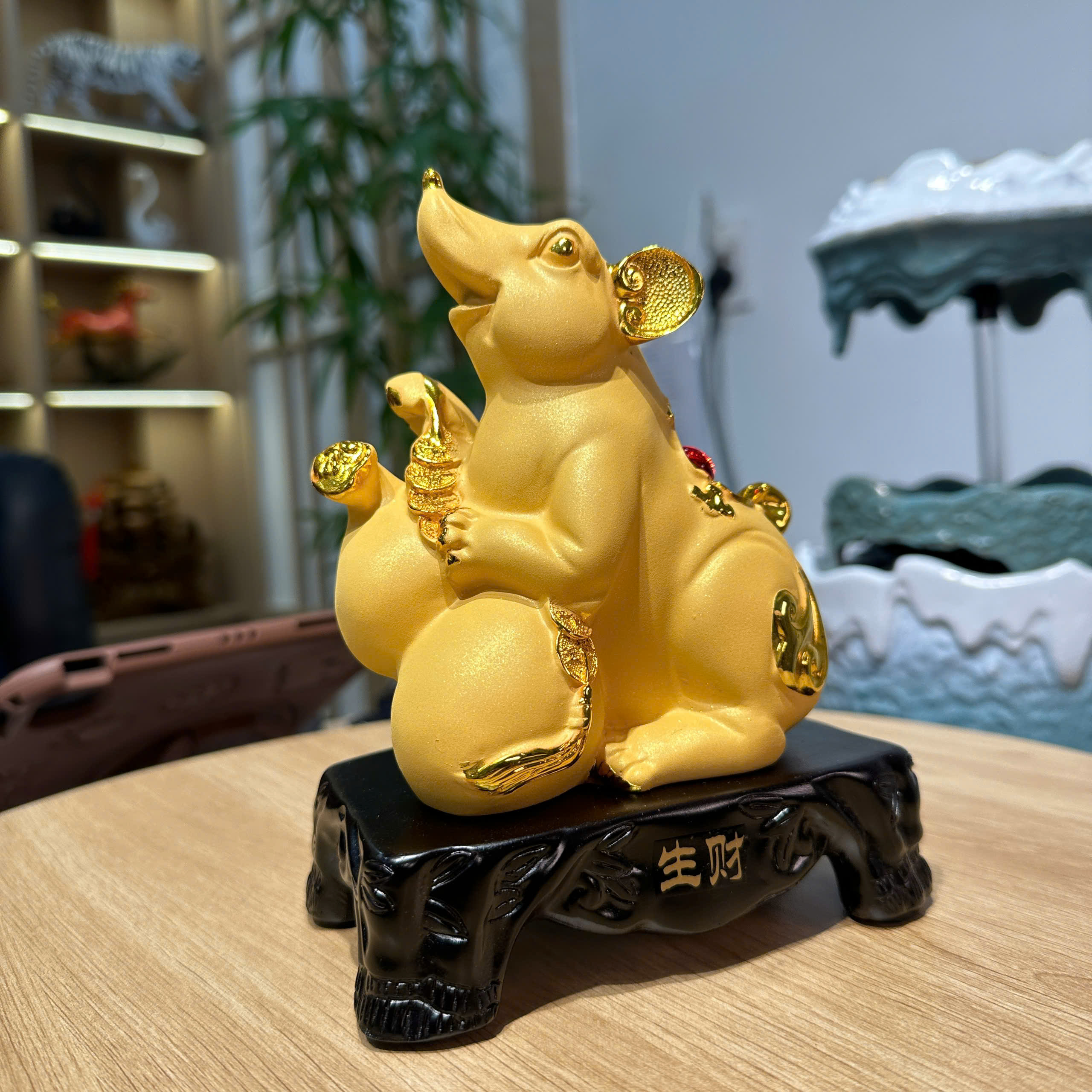 Tượng Chuột Phong Thủy 14x9x18 Chiêu Tài Sinh Lộc Tuổi Tí , Quà Tặng Tân Gia Khai Trương Sinh Nhật