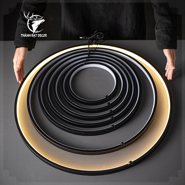 Đèn LED vòng Tròn size 30-35-40 Phụ Kiện Trang trí Decor Lũa, Bàn Thờ, Kệ Đèn, Tượng Phong Thủy