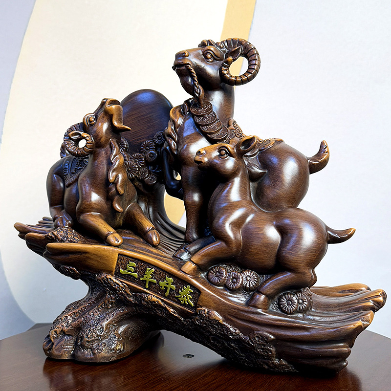 Tượng 3 con Dê 33x14x29cm phong thủy , Quà Tặng Tuổi Mùi Decor tân gia khai trương sinh nhật