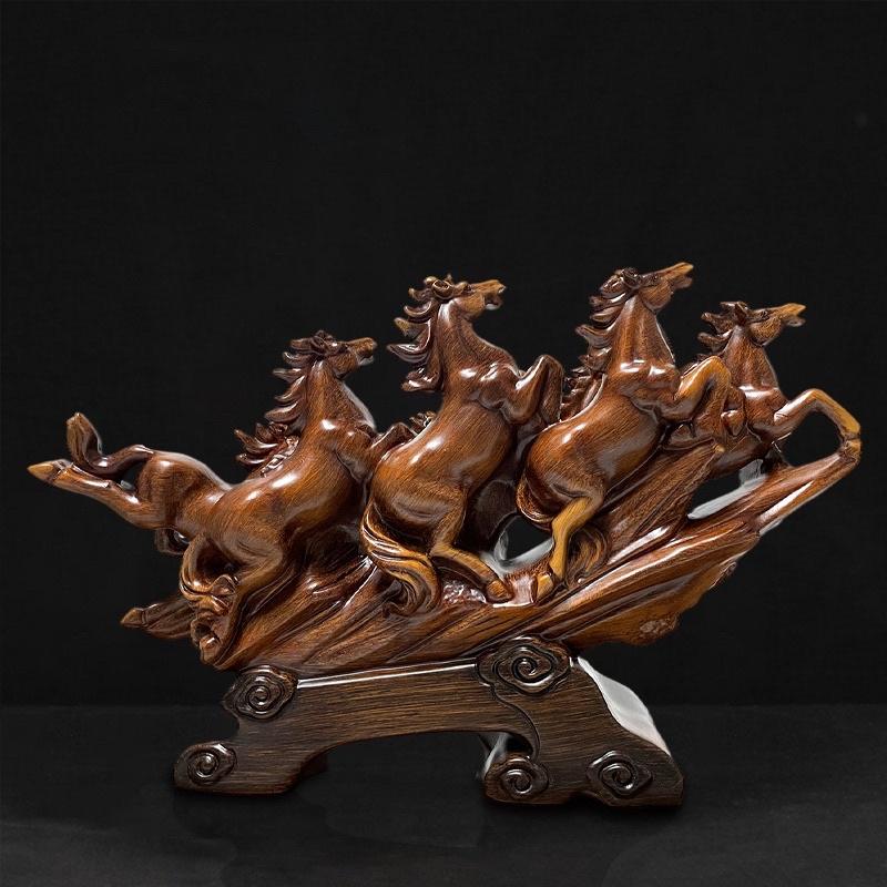 Tượng Bát Mã Truy Phong | Mã Đáo Thành Công | Size 46x14x28 | Quà Tặng Tân Gia Khai Trương | Tượng Phong Thủy Decor Decor Phòng