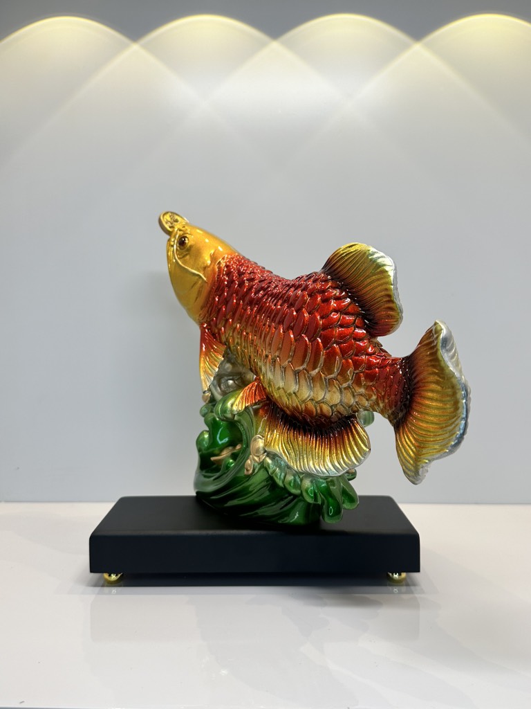 Tượng Phong Thủy Cá Rồng Kim Long Chiêu Tài , Quà Tặng Tân Gia Khai Trương Trang Trí Nhà Cửa