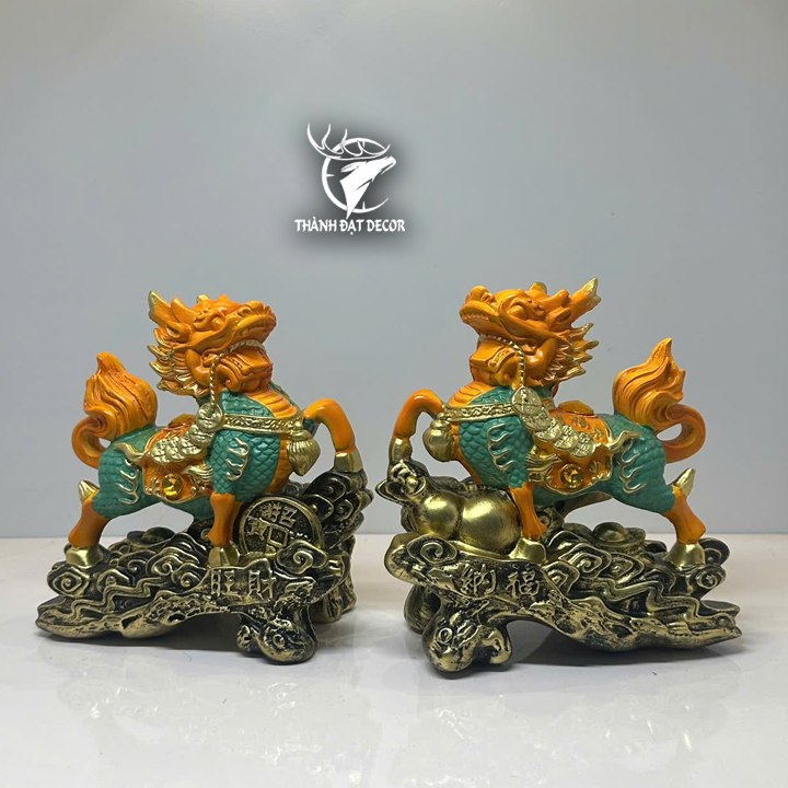 Cặp Tượng Kỳ Lân Phong Thủy Trấn Trạch Chiêu Tài, Quà Tặng Tân Gia Khai Trương Sinh Nhật Decor Nhà