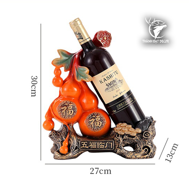 Đế Đặt Rượu Hồ Lô Phong Thủy Bột Đá – Màu Đỏ- Cam May Mắn, Trang Trí Quà Tặng Tân Gia Khai Trương