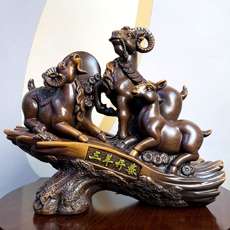 Tượng 3 con Dê 33x14x29cm phong thủy , Quà Tặng Tuổi Mùi Decor tân gia khai trương sinh nhật