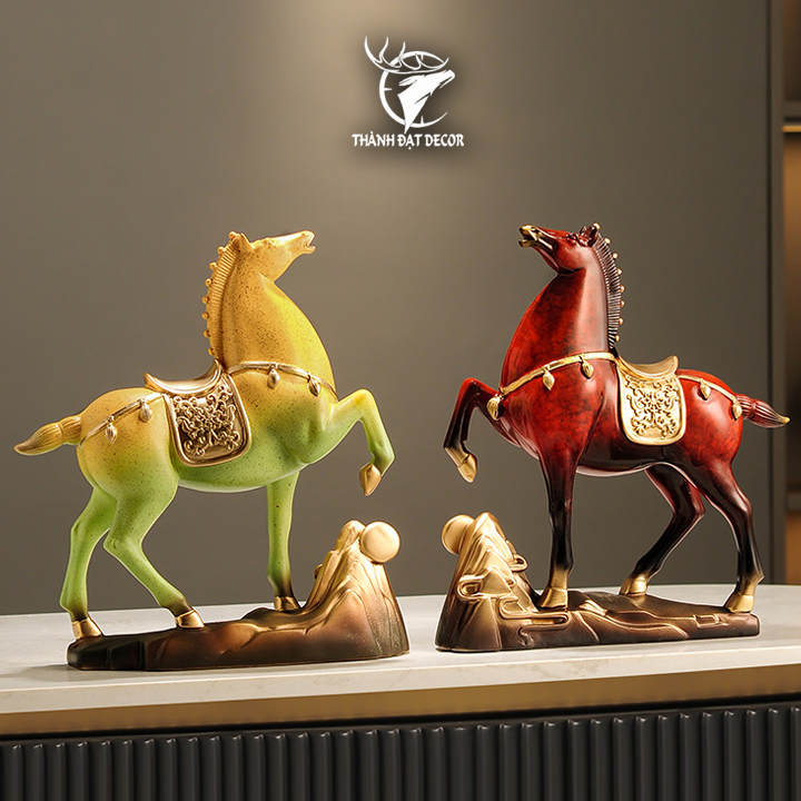 Tượng Ngựa Phong Thủy 26x8x28 Mã Đáo Thành Công, Quà Tặng Tuổi Ngọ Tân Gia Khai Tương Sinh Nhật