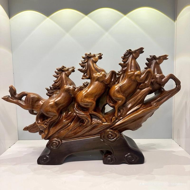 Tượng Bát Mã Truy Phong | Mã Đáo Thành Công | Size 46x14x28 | Quà Tặng Tân Gia Khai Trương | Tượng Phong Thủy Decor Decor Phòng