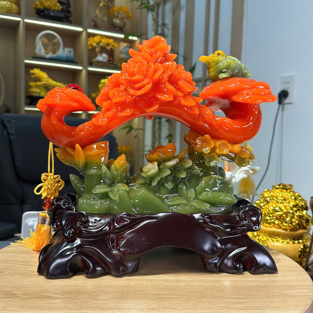 Tượng Trượng Như Ý Tứ Quý Phong Thủy 33x17x30Cm Decor Trang Trí Phòng Khách Quà Tặng Khai Trương