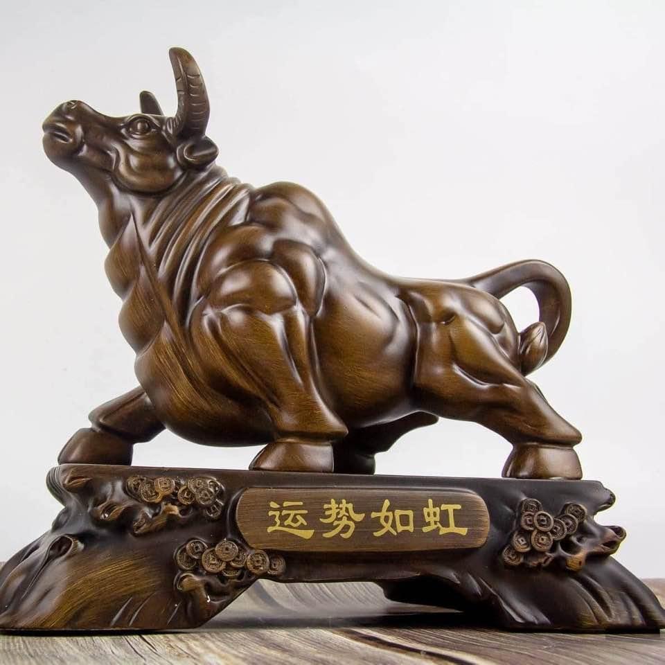 Tượng Trâu Phong Thủy 49x13x27 Dành Cho Người Tuổi Sửu, Quà Tặng Tân Gia Khai Trương Sinh Nhật Decor Trang Trí Nhà