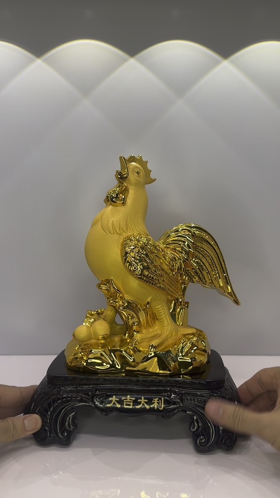Tượng Gà Vàng Kim Kê Phong Thủy Size 28 Cm Dành Cho Người Tuổi Dậu, Trang Trí Quà Tặng Sinh Nhật, Tân Gia, Khai Trương