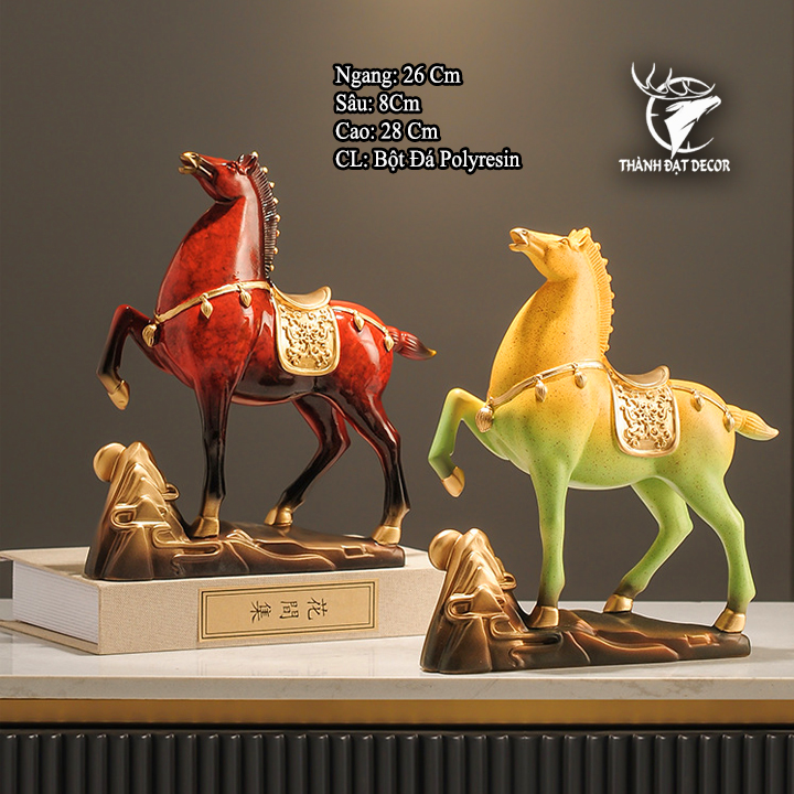 Tượng Ngựa Phong Thủy 26x8x28 Mã Đáo Thành Công, Quà Tặng Tuổi Ngọ Tân Gia Khai Tương Sinh Nhật