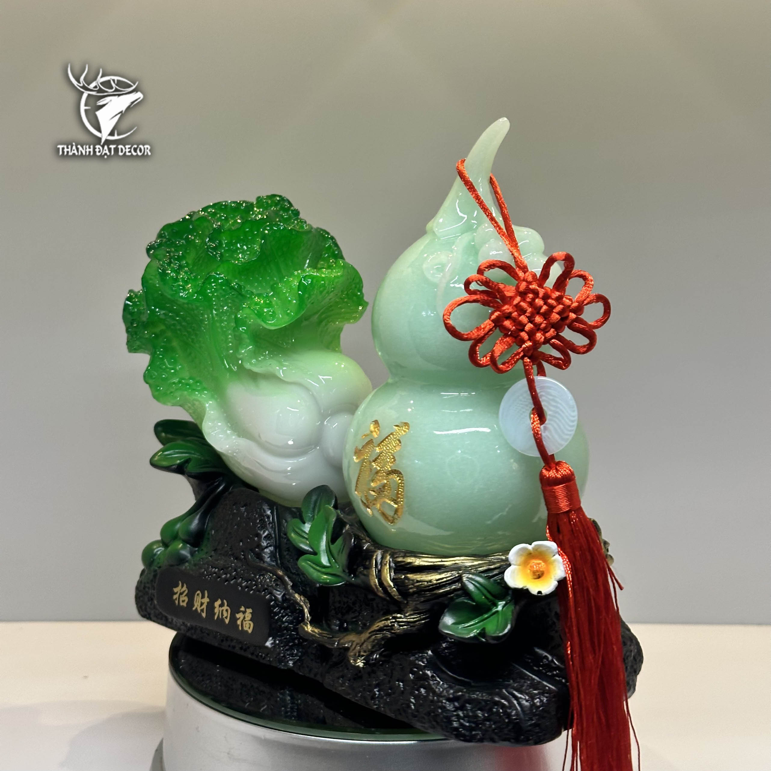 Tượng Phong Thủy Hồ Lô Trắng Bắp Cải size 22, Quà Tặng Tân Gia, Khai Trương, Sinh Nhật, Trang Trí Decor