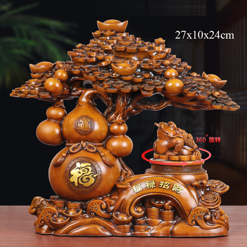 Cây tiền cóc phong thủy 27x10x24cm – tượng Thiềm Thừ Decor Quà Tặng tân gia khai trương sinh nhật