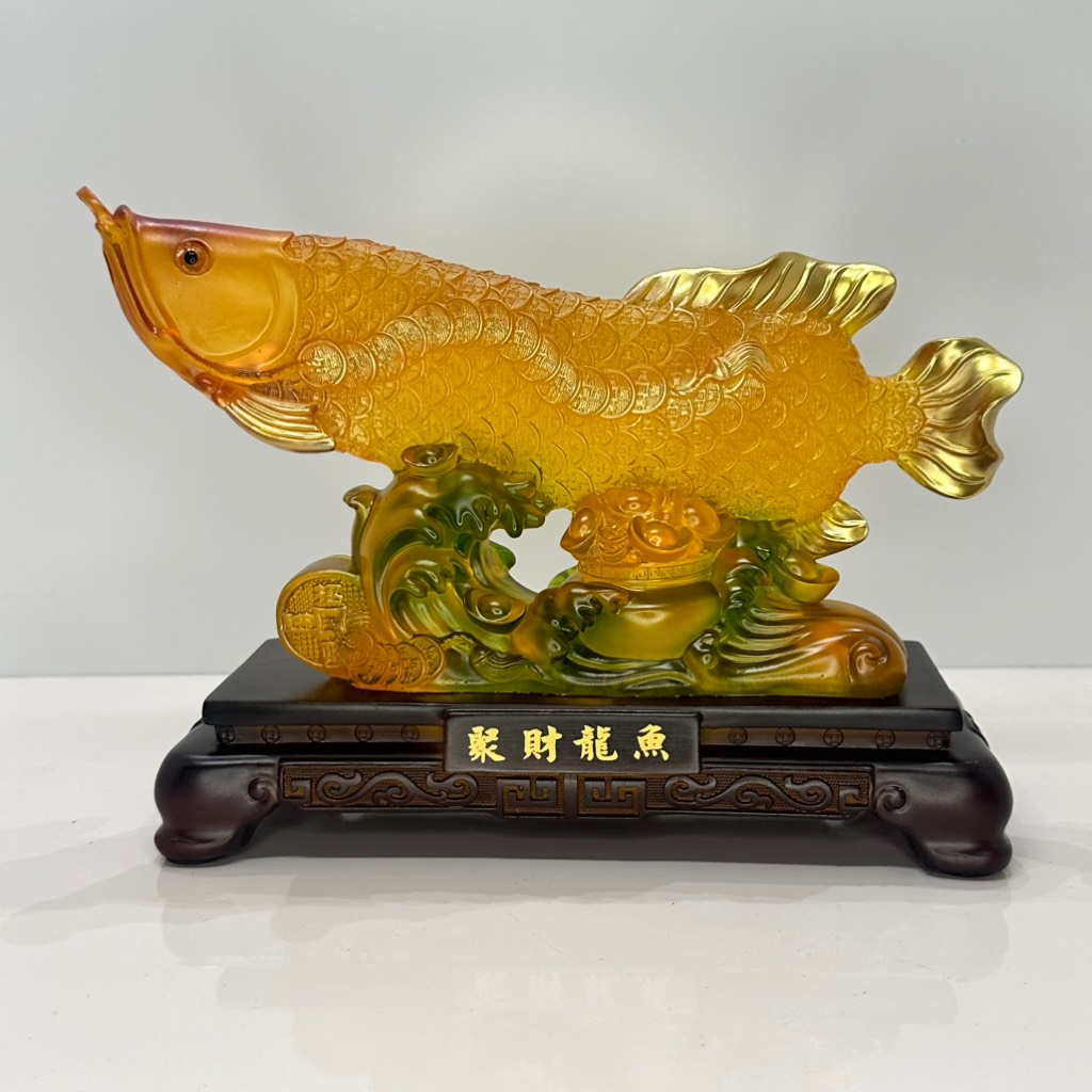 Tượng Phong Thủy Cá Rồng Kim Long Màu Lưu Ly Chiêu Tài , Quà Tặng Tân Gia Khai Trương Trang Trí Nhà Cửa