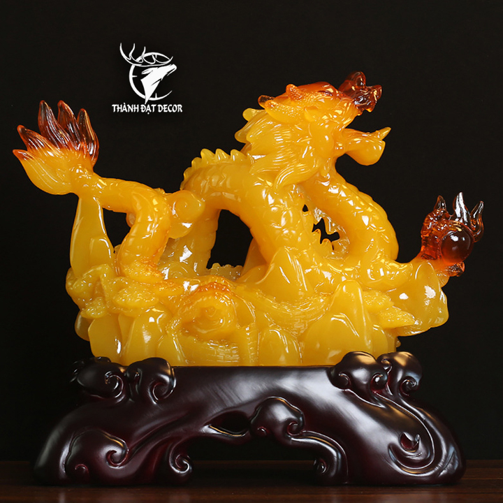 Tượng Con Rồng Cầm Minh Châu Phong Thủy Dành Cho Người Tuổi Thìn, Quà Tặng Trang Trí Nhà Cửa, Decor  Khai Trương
