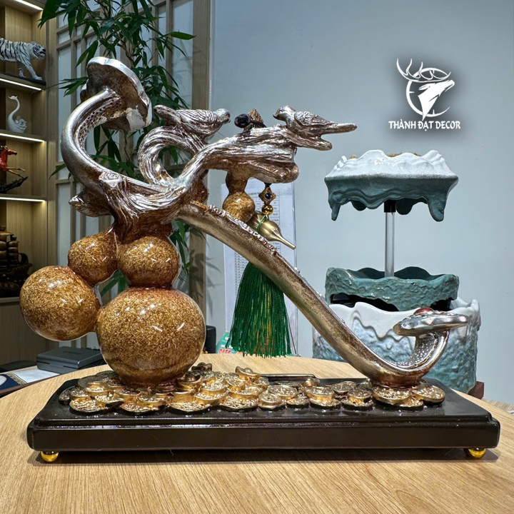 Tượng Ngũ Hồ Lô Trượng Như ý 30x9x25cm, Phong Thủy, Quà Tặng Decor Tân Gia Khai Trương Sinh Nhật.