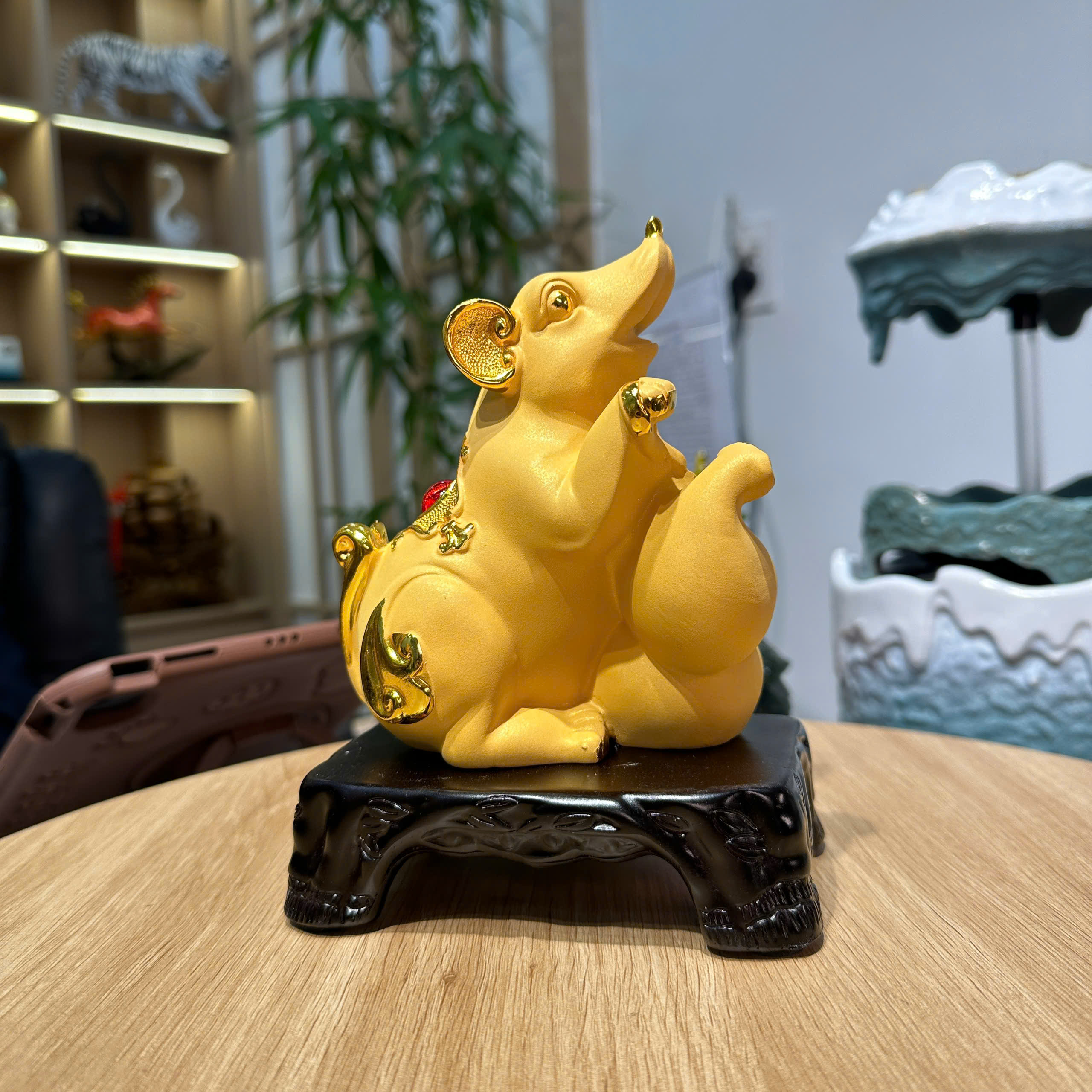 Tượng Chuột Phong Thủy 14x9x18 Chiêu Tài Sinh Lộc Tuổi Tí , Quà Tặng Tân Gia Khai Trương Sinh Nhật