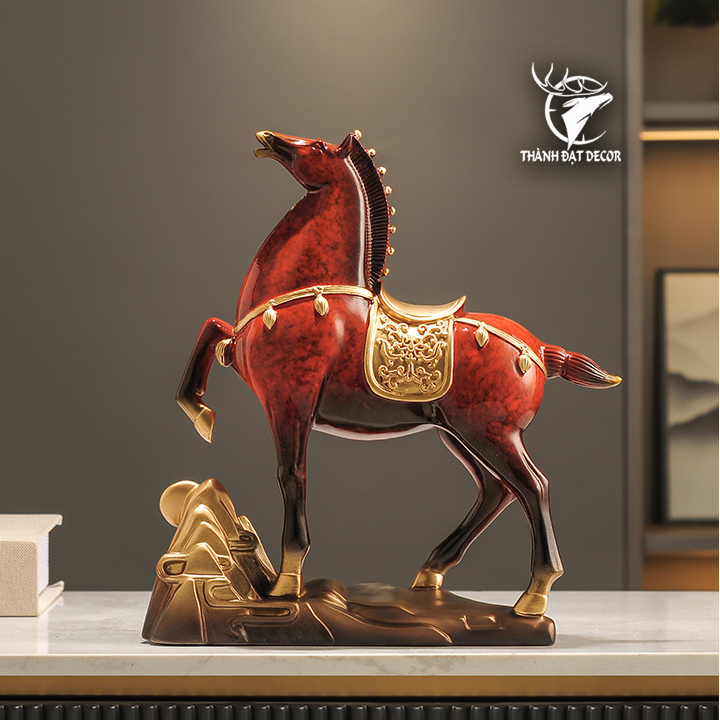Tượng Ngựa Phong Thủy 26x8x28 Mã Đáo Thành Công, Quà Tặng Tuổi Ngọ Tân Gia Khai Tương Sinh Nhật