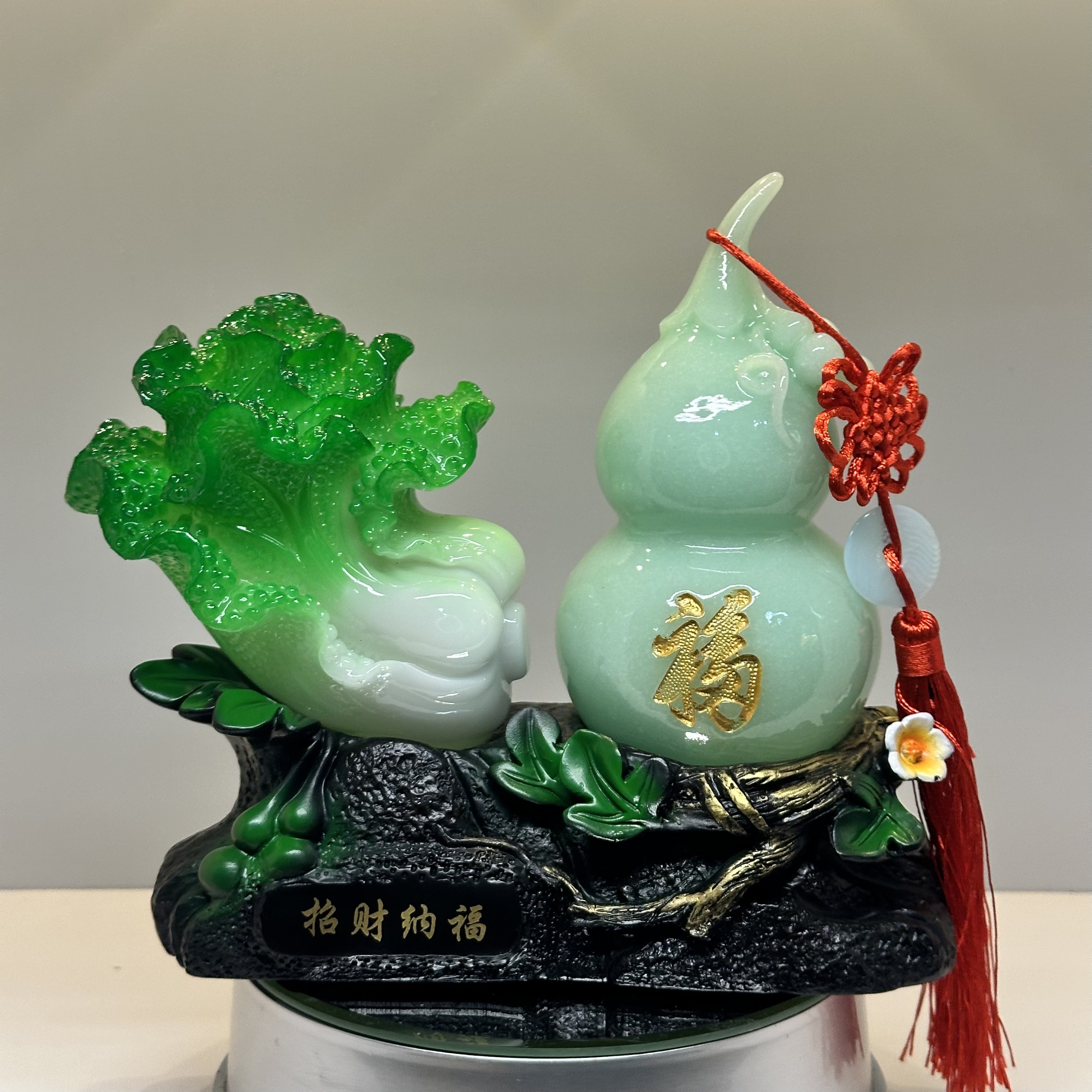 Tượng Phong Thủy Hồ Lô Trắng Bắp Cải size 22, Quà Tặng Tân Gia, Khai Trương, Sinh Nhật, Trang Trí Decor