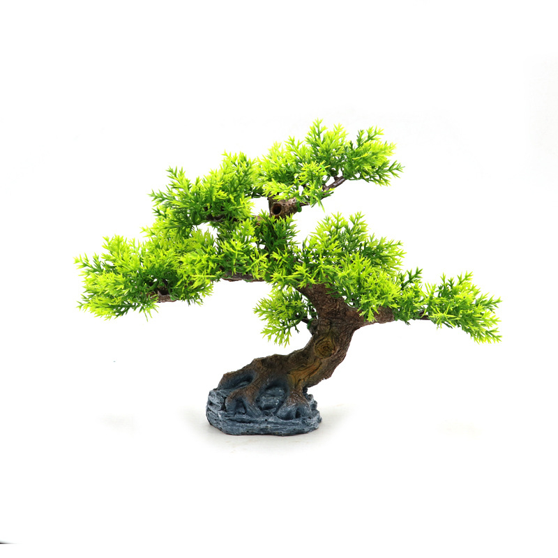 Cây Tùng Bonsai Bằng Nhựa  size 26Cm Trang Trí Tiểu Cảnh, Trang Trí Kèm Các Mẫu Tượng Mini
