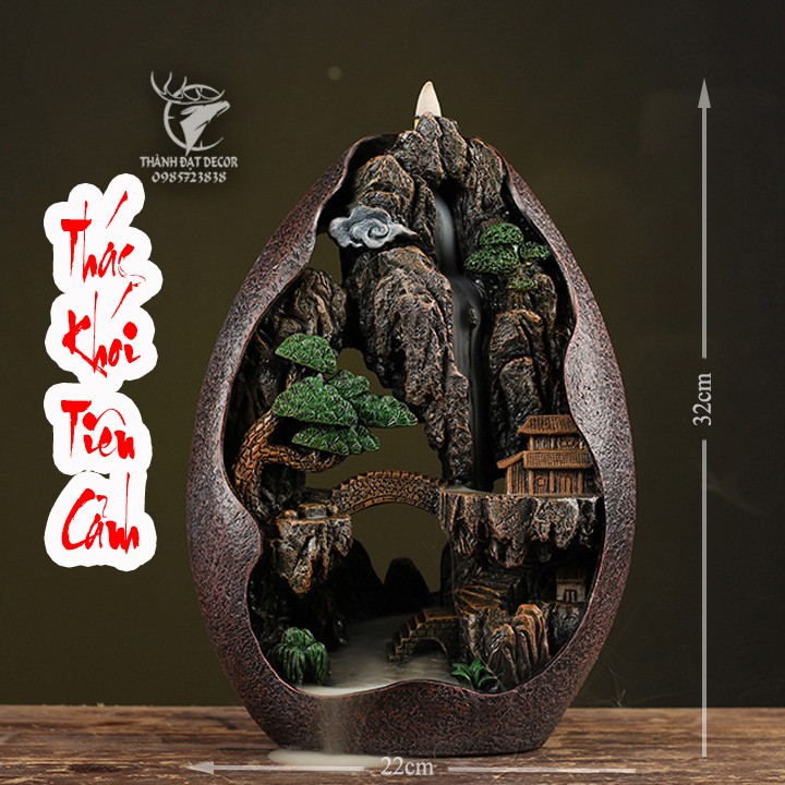 Thác Khói Trầm Hương Tiên Cảnh [Tặng kèm hộp 47 nụ trầm] Thác Khói Phong Thủy, Quà Tặng