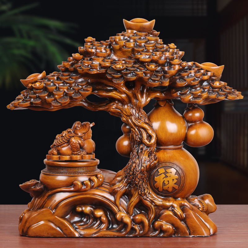 Cây tiền cóc phong thủy 27x10x24cm – tượng Thiềm Thừ Decor Quà Tặng tân gia khai trương sinh nhật