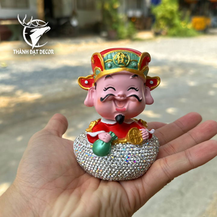 Tượng Ông Thần Tài Đính Đá Phúc Lộc May Mắn Decor Cao Cấp Trang Trí Taplo Ô Tô - Văn Phòng - Bàn Làm Việc - Làm Quà Tặng