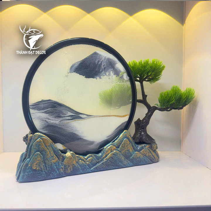 Cây Tranh Cát Lão Tử Ngắm Trăng Decor Trang Trí Bàn, Phòng Làm Việc, Quà Tặng Tân Gia Khai Trương Sinh Nhật