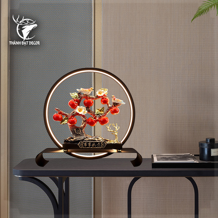 Kệ Đèn Led Cây Táo Chim Sẽ, Tượng Decor Trang Trí Nhà Cửa, Quà Tặng Tân Gia Khai Trương Sinh Nhật Ý Nghĩa Sang Trọng